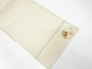 アンティーク　綴れ　手桶に花模様刺繍袋帯（材料）